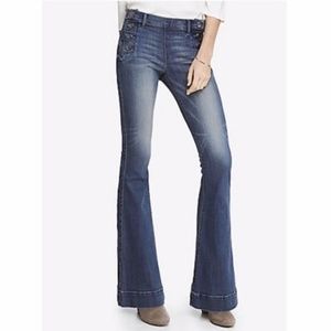 Retro Bell Bottom Flare Front Button Sailor Jeans